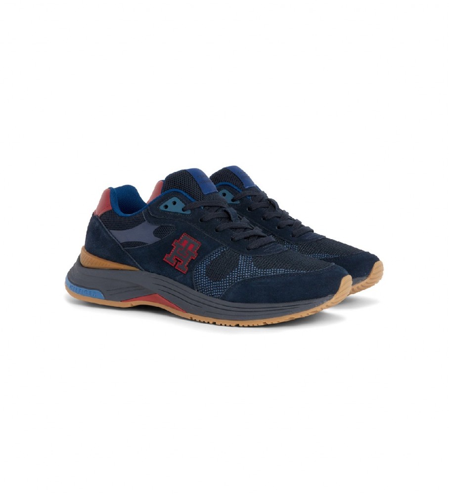 Tênis Tommy Hilfiger Modern Prep II Mix em couro azul-marinho