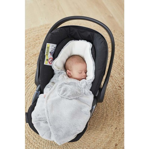 Couverture de promenade gris clair fausse fourrure Mix & Match - NOUKIE 'S