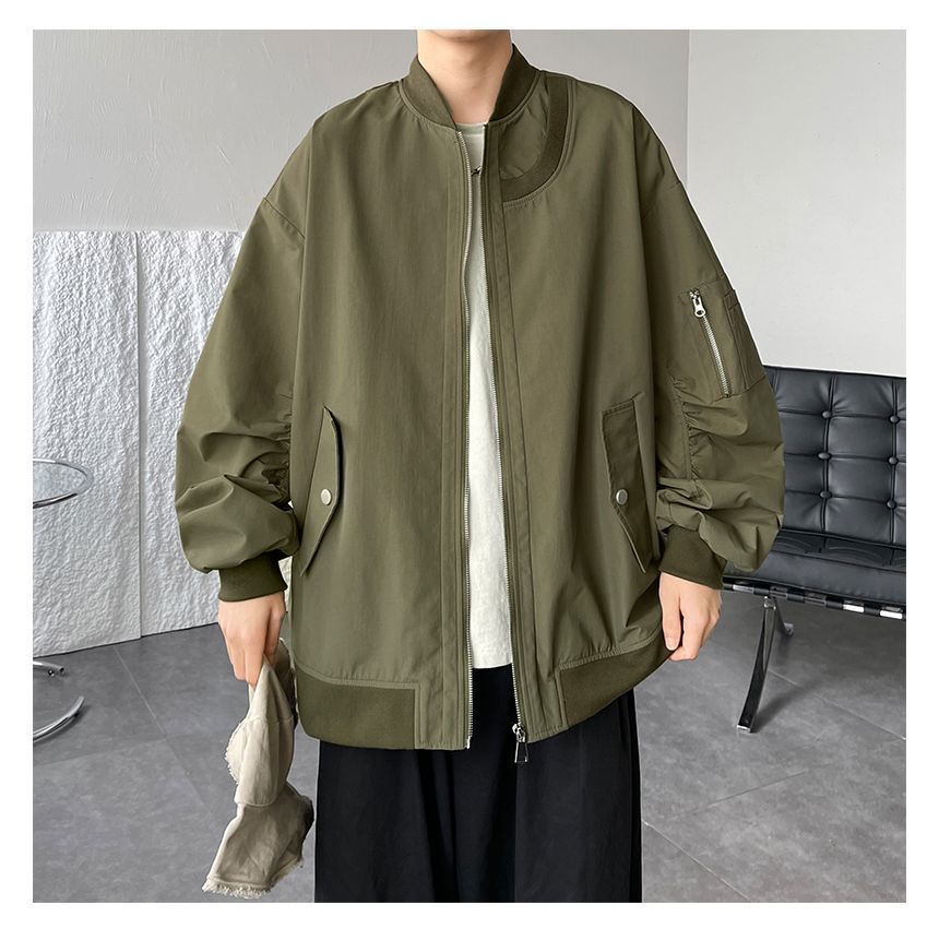 emeisa - Effen oversized bomberjack met rits