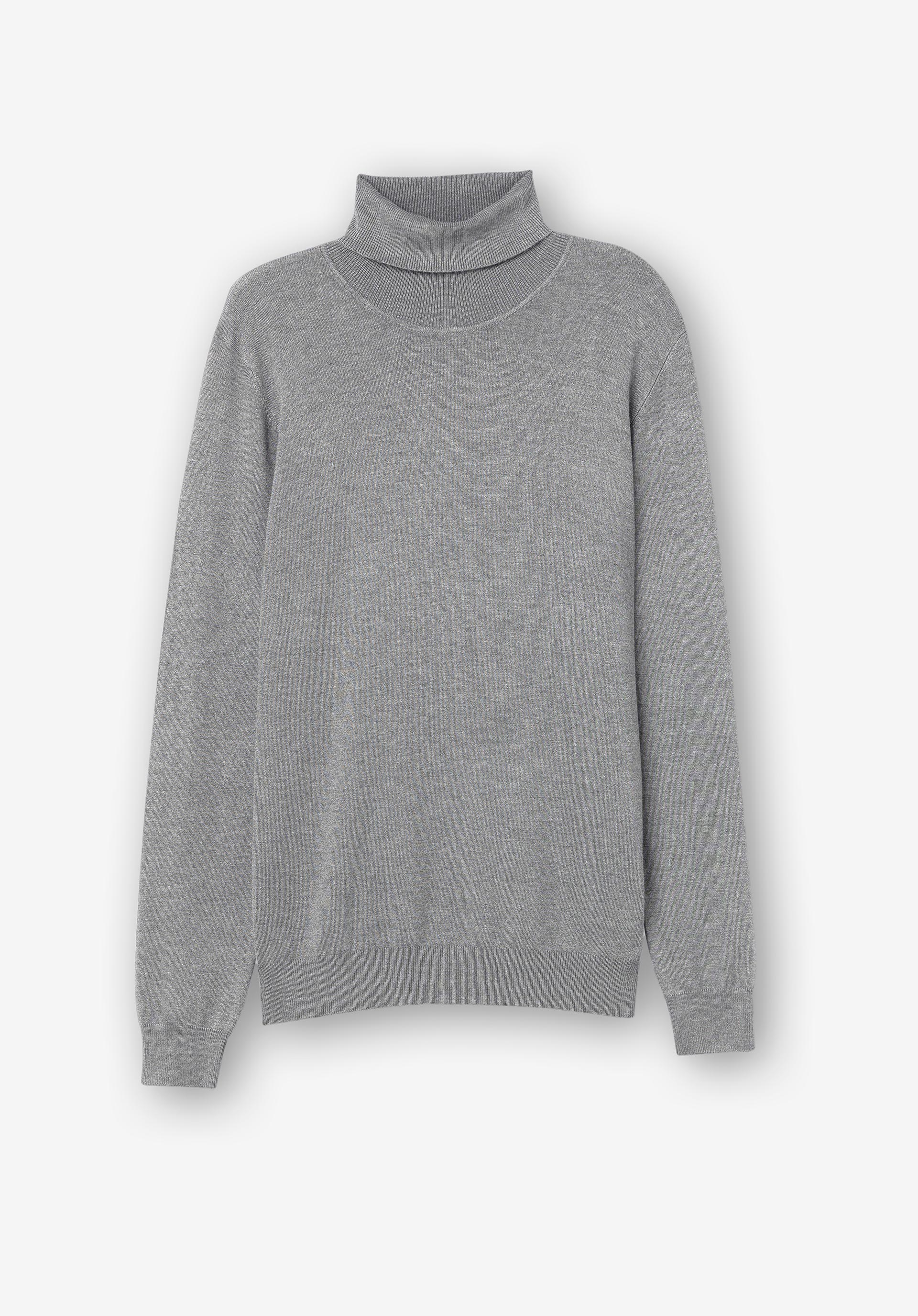 Camisola de Malha Básica de Gola Alta