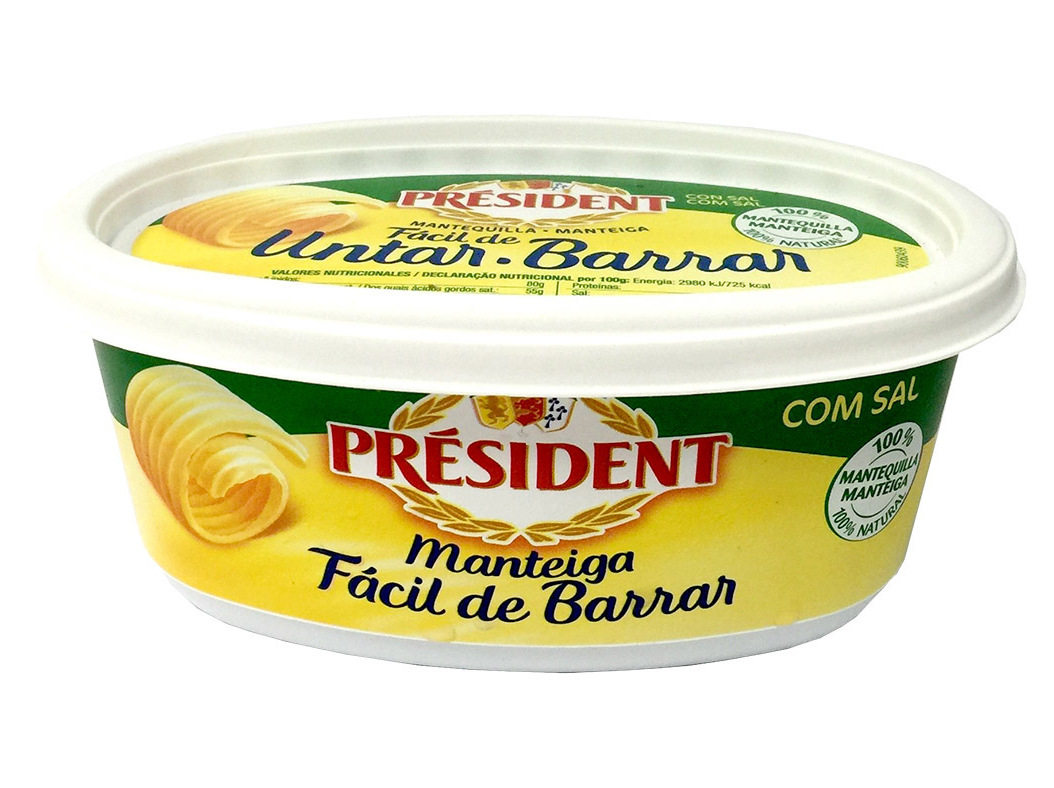 MANTEIGA PRESIDENT FÁCIL BARRAR COM SAL 250G