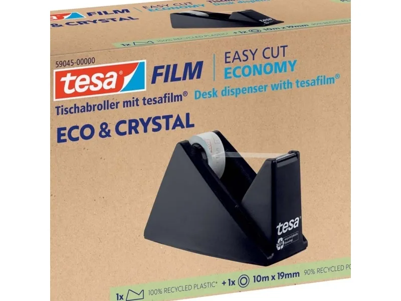 TESA Eco & Crystal, 1,9 cm, 33 m, Polystyren (PS), Sort, 1 stk