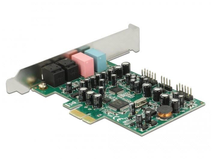 Delock Soundkarte 89640  PCI-Express x1 mit Toslink In/Out PCI-Express-Soundkarte mit 8 Kanälen und TOSLINK-In/Out