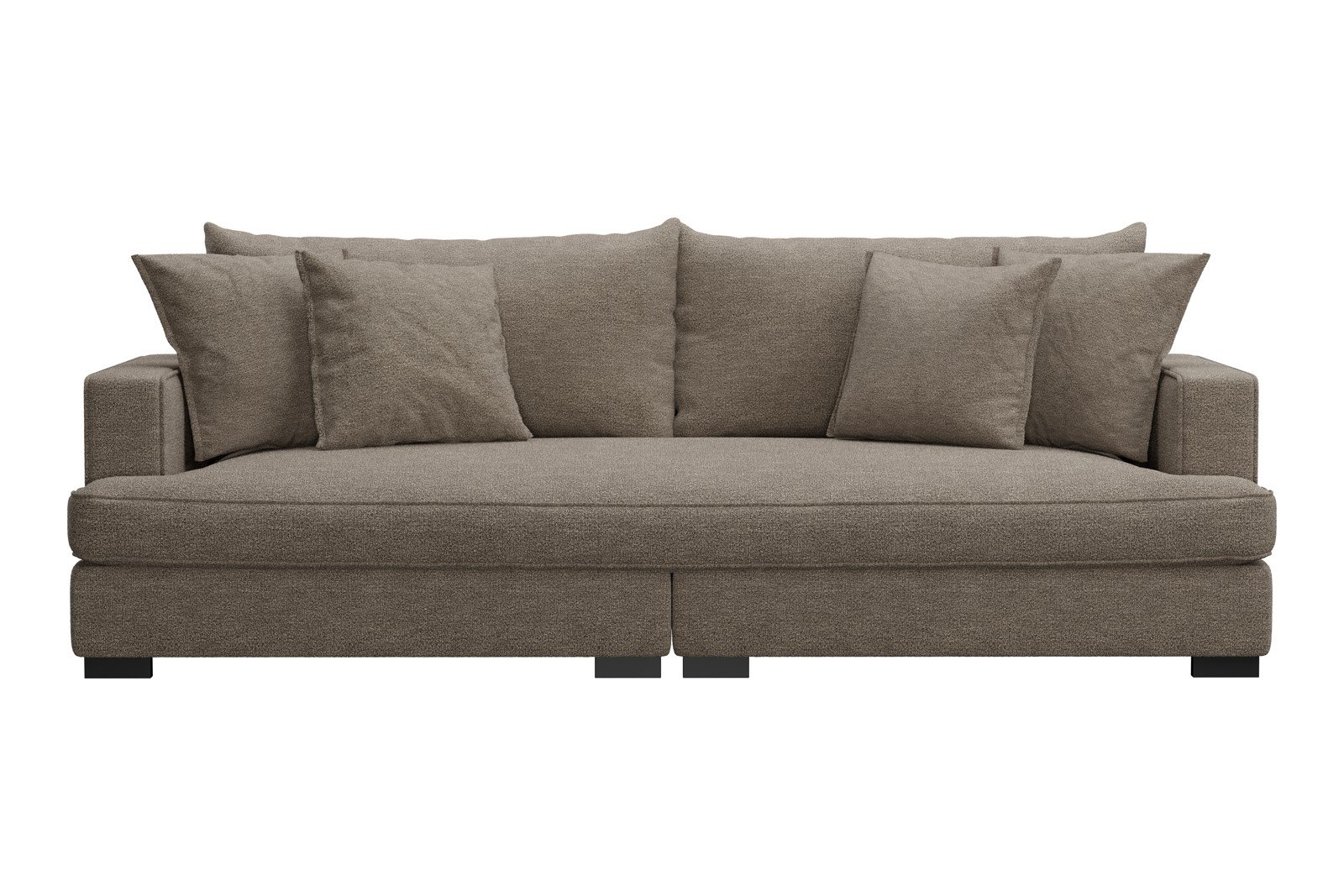 Rossi Lux 3-seter sofa (1 setepute) Tekstil Beatto 1023 Grønn Grå, arm A med sorte ben. Lux Komfort.