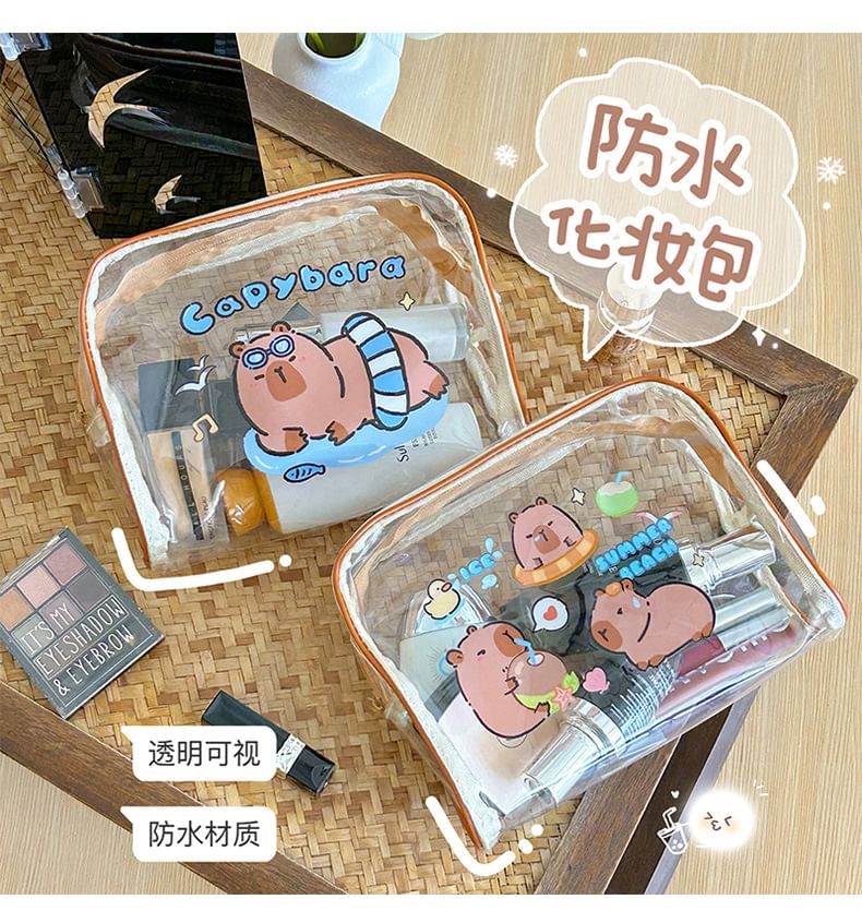 Eranso - Capibara Print PVC make-uptasje