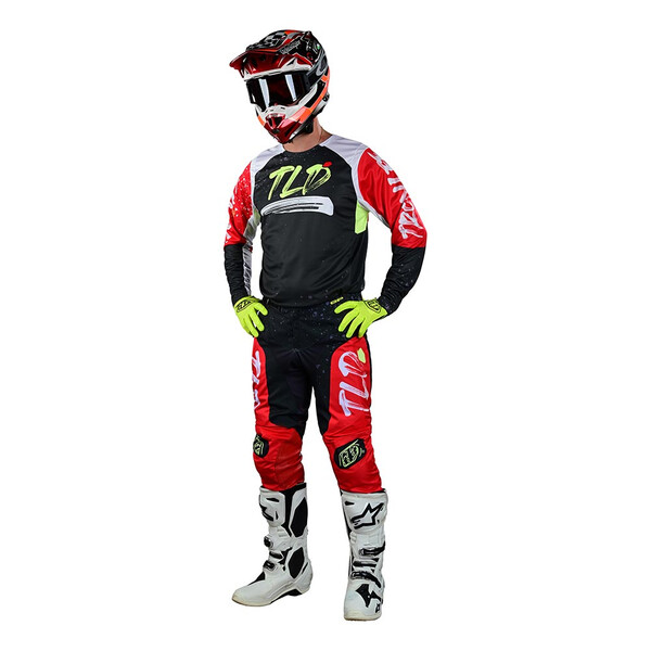 Troy Lee Designs - Pantalon GP Pro Partical Noir / Rouge fluo / Blanc