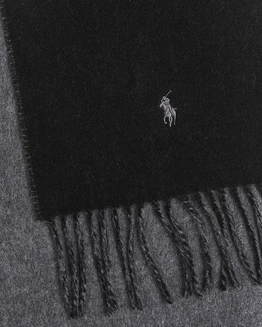 Polo Ralph Lauren Reversible Wool Scarf Polo Black/Grey