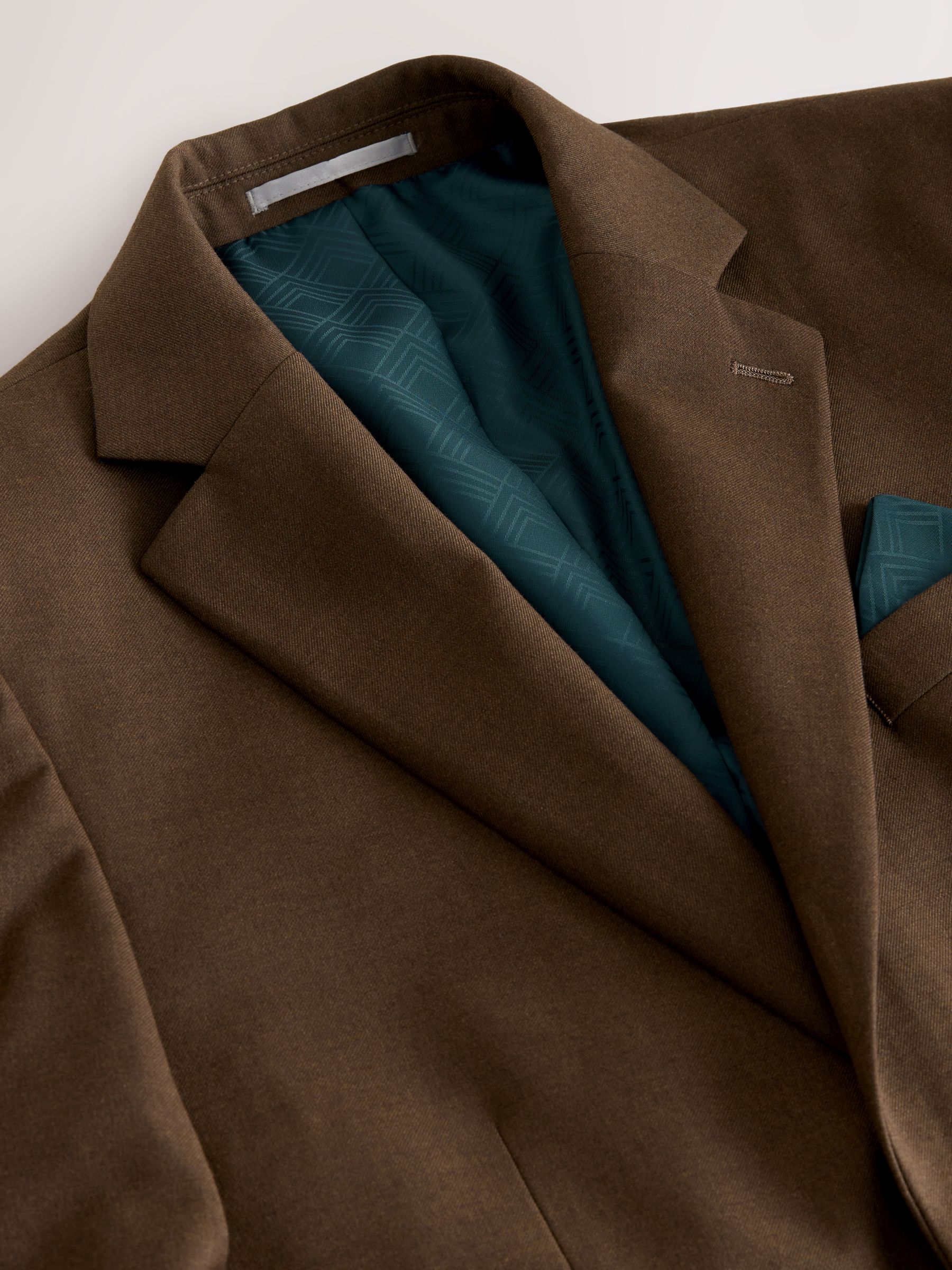 Bruin - Slim-fit flanellen colbert
