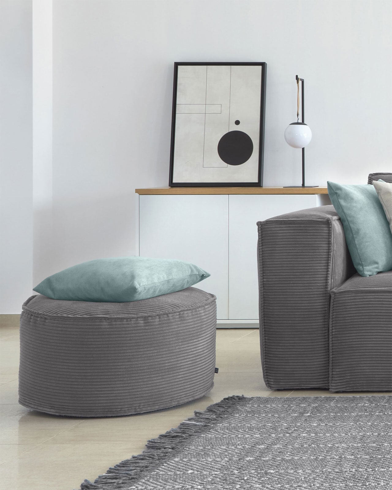 Kave Home Pouf WILMA grau