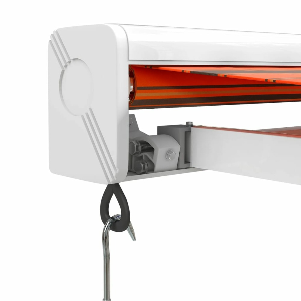 Auvent rétractable orange et marron 3,5x2,5m tissu et aluminium