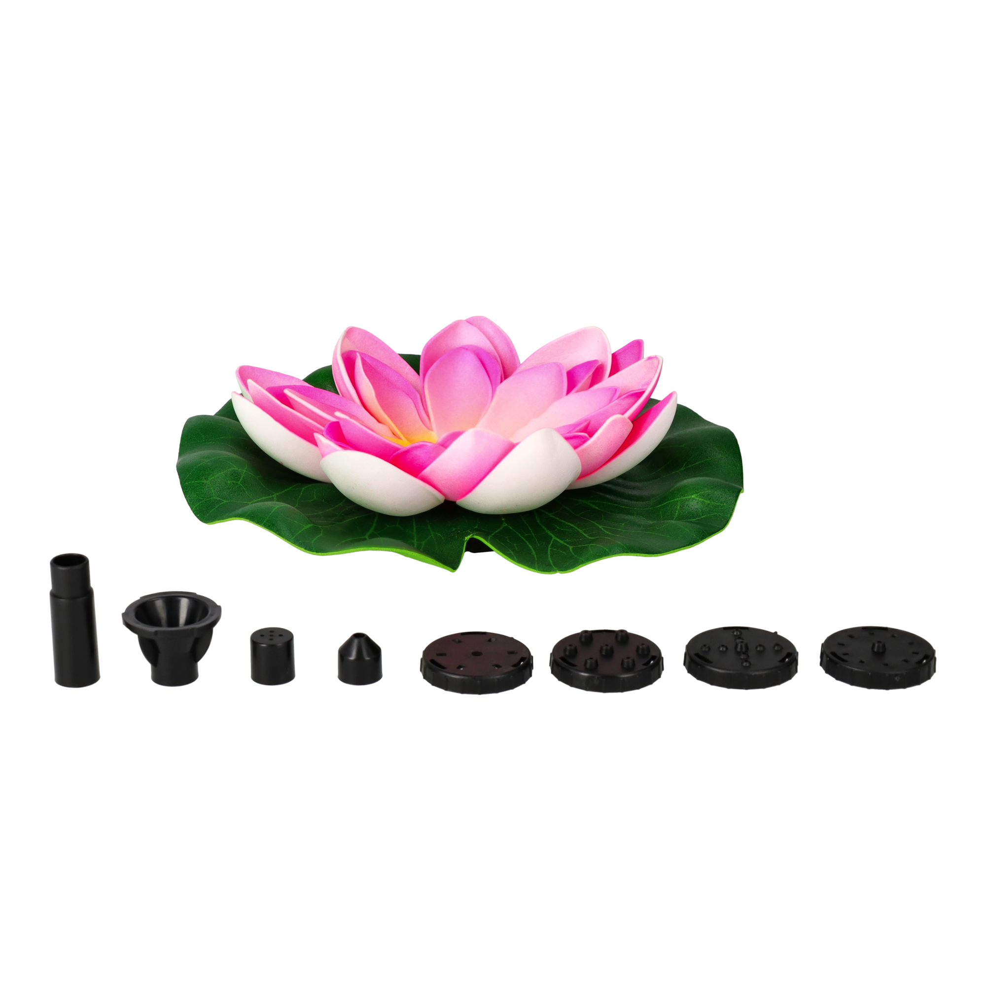 (Ø17.5cm) Schwimmende Solar Seerose Springbrunnen Deko Gartenteich Fontäne - Pink