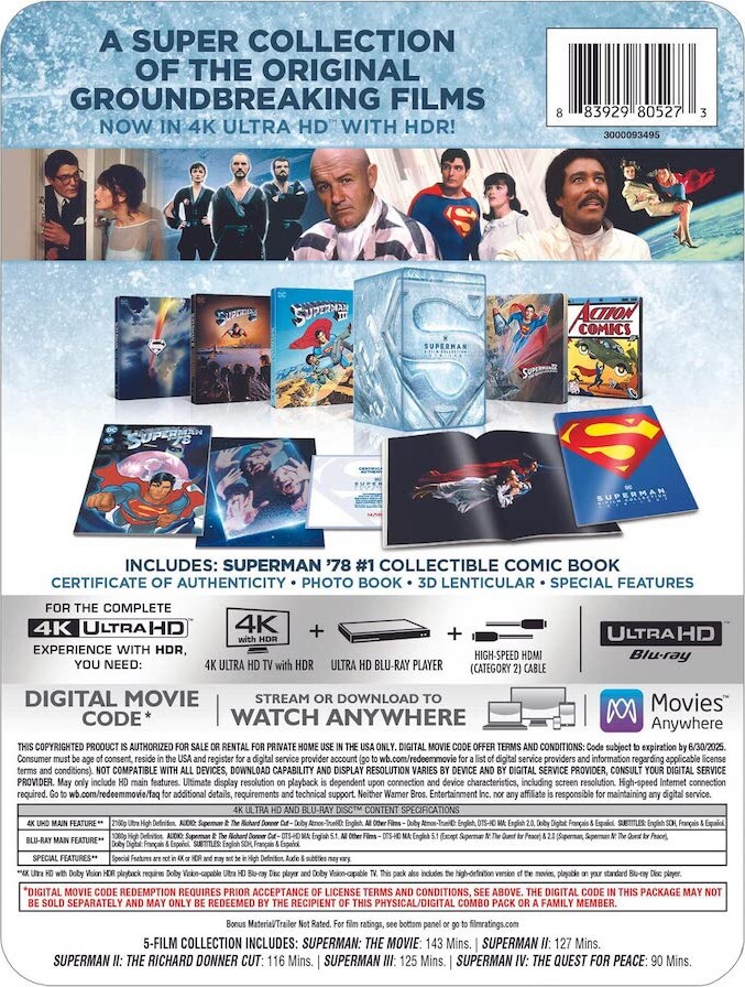 Superman 1-4 - Steelbook Box - 4K Ultra HD Blu-Ray