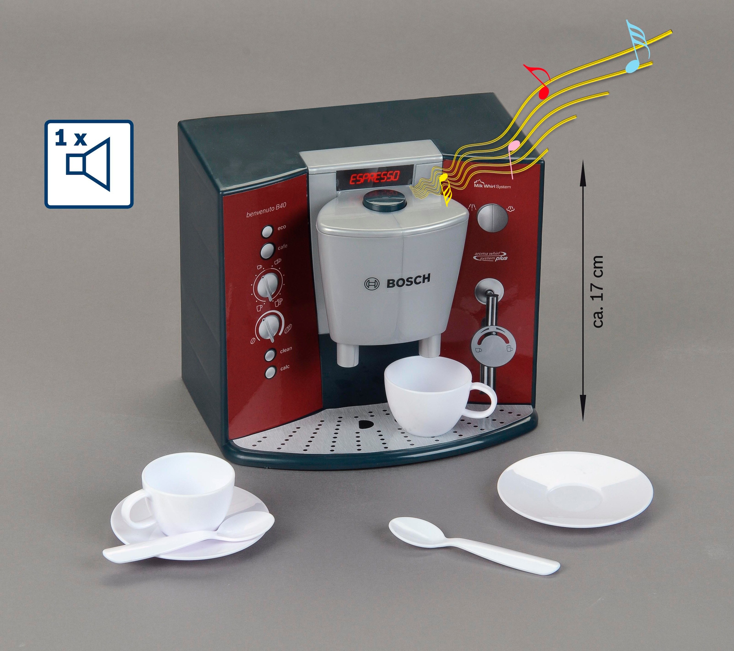 Klein Kinder-Kaffeemaschine »Bosch Kaffeemaschine mit Sound & Espressoset« mit Soundfunktion, Made in Germany