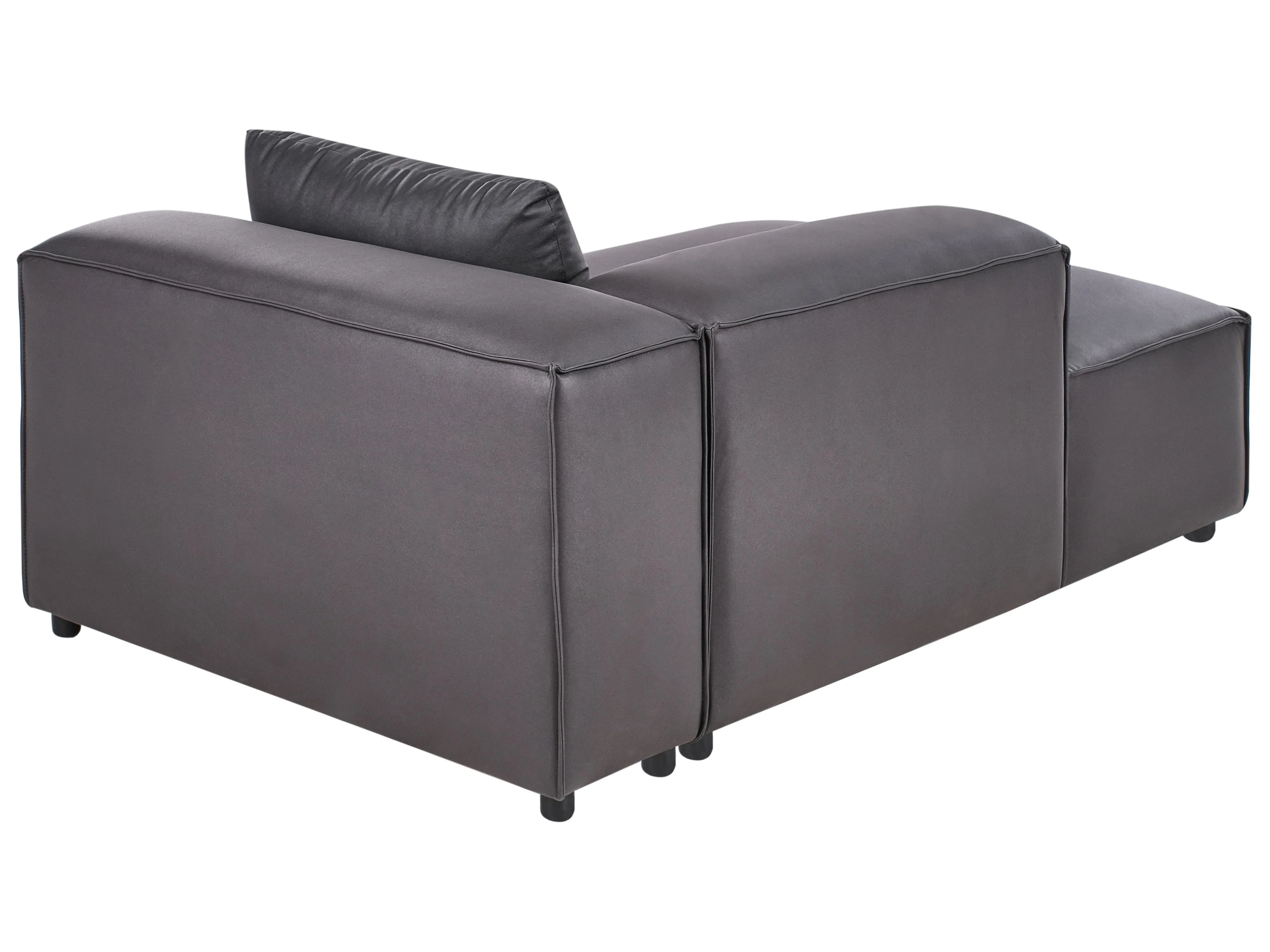 Rechtszijdige chaise longue BRANDE Kunstleer Zwart
