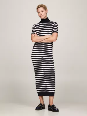 Vestido de malha curta com tranças