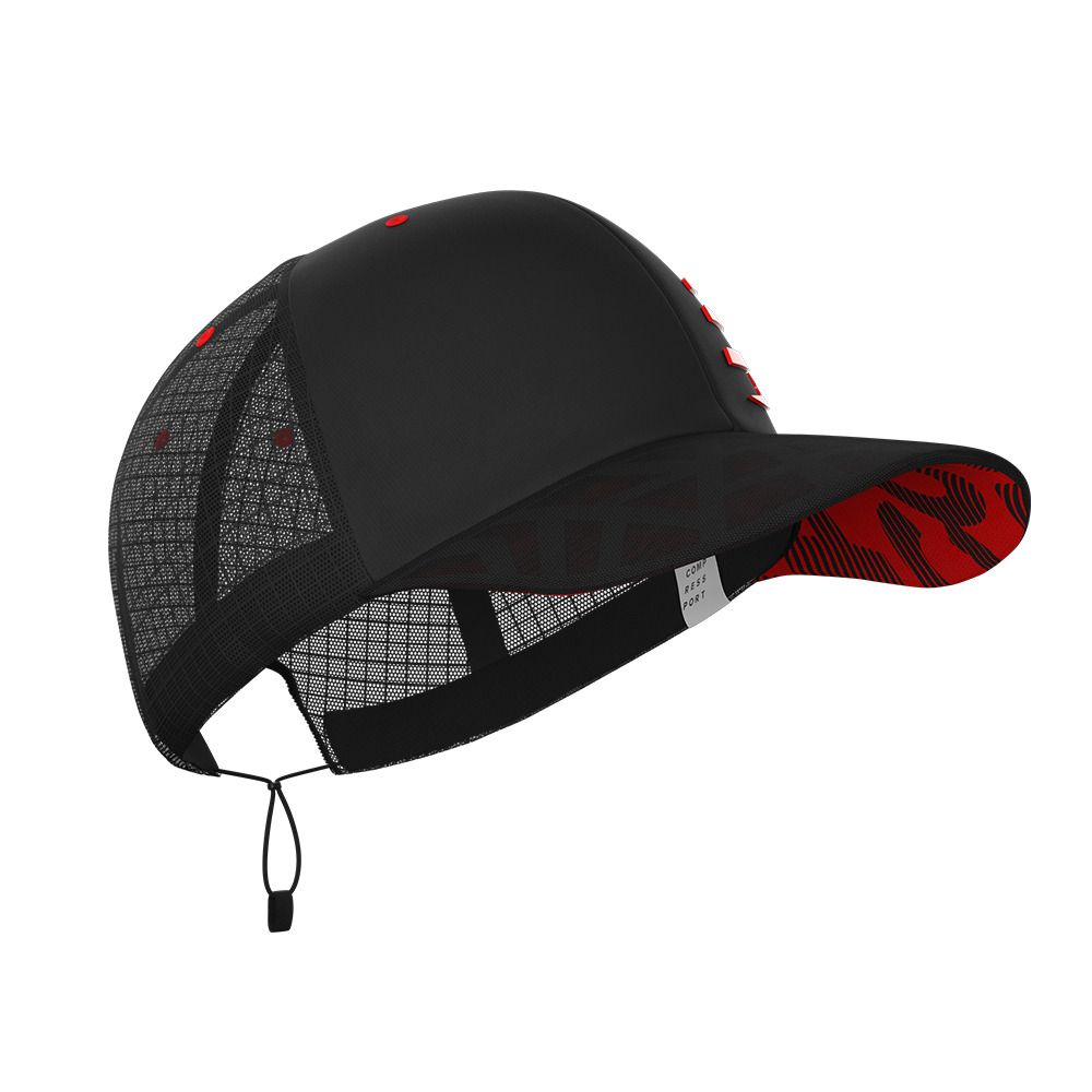 Compressport RACING TRUCKER - Casquette black/red