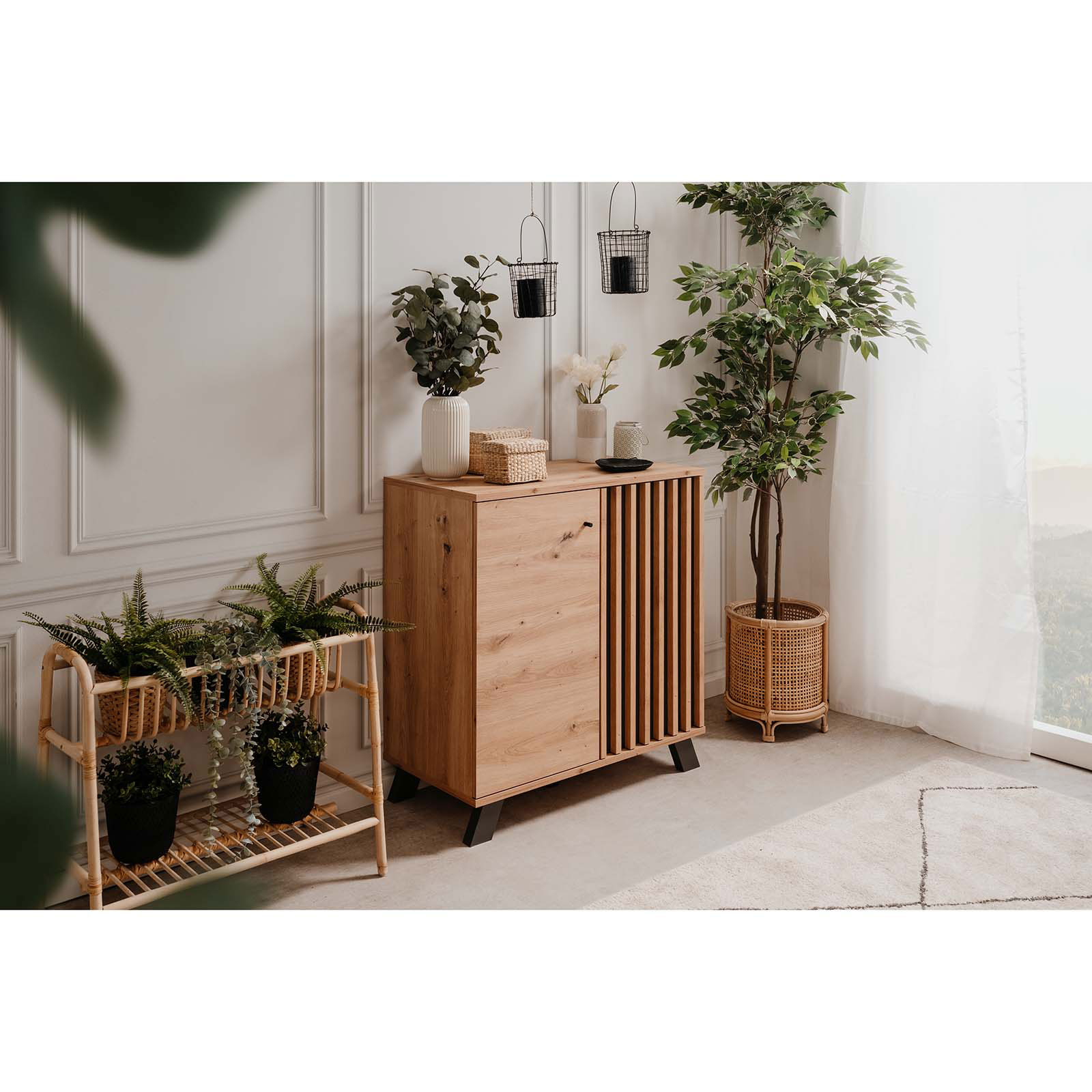 Kommode MEDAN - Artisan Eiche - anthrazit - 80 cm breit