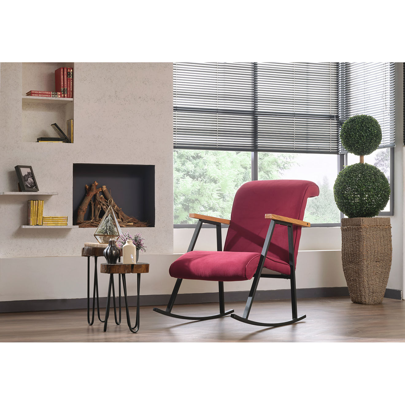 Atelier del Sofa Chaise à bascule Yoka rouge - 55x65x44 cm