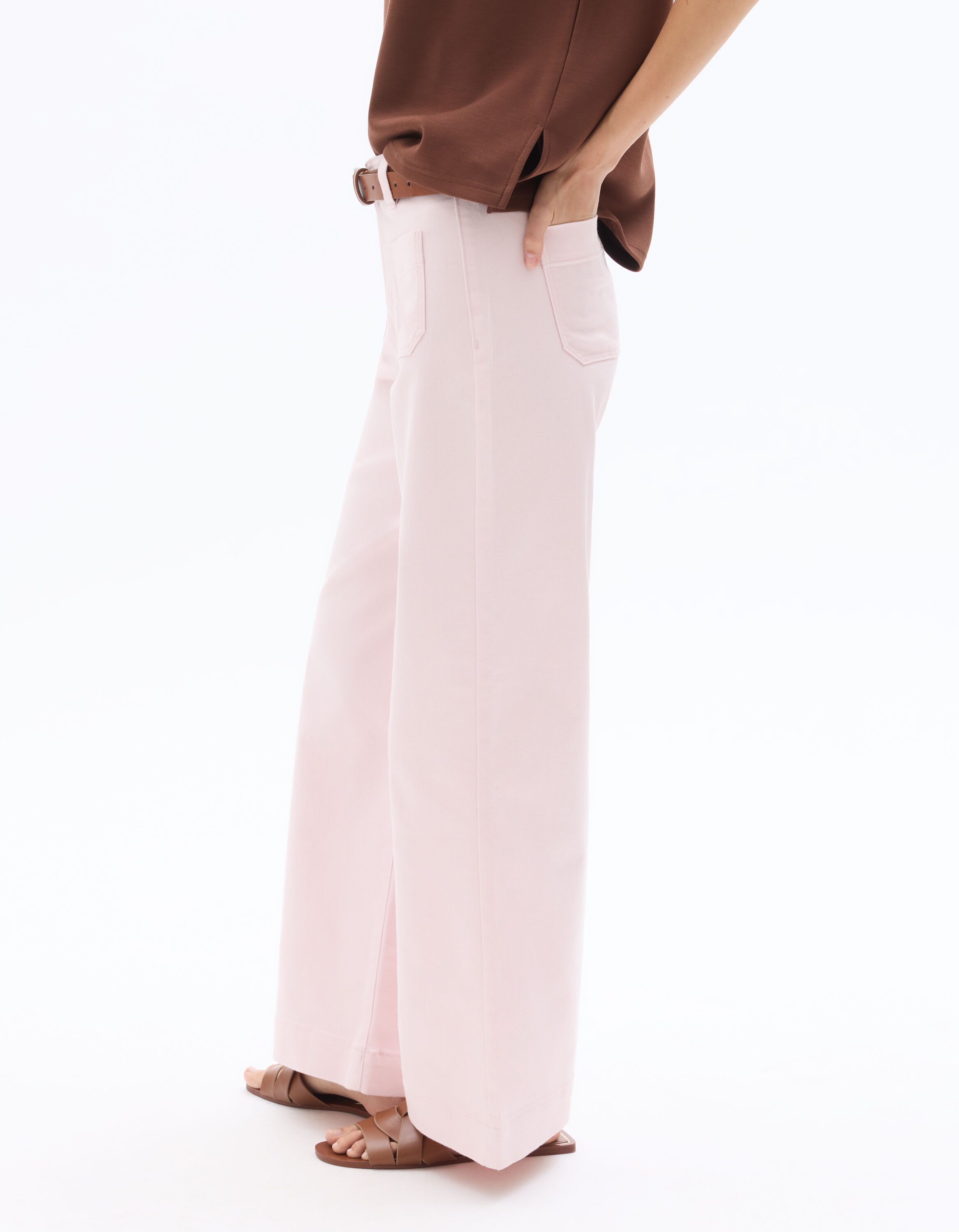 Pantalon wide - rose moyen