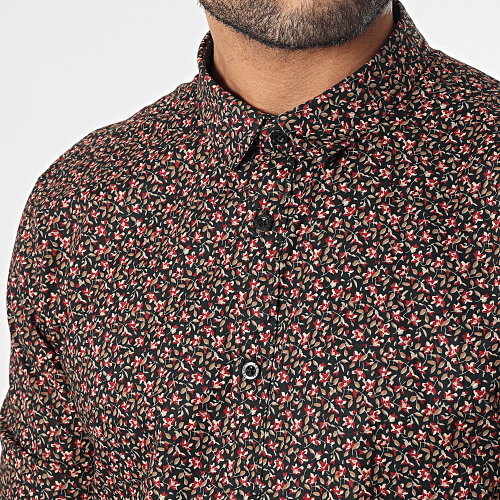 Chemise Manches Longues Floral Carton 10711547D Noir