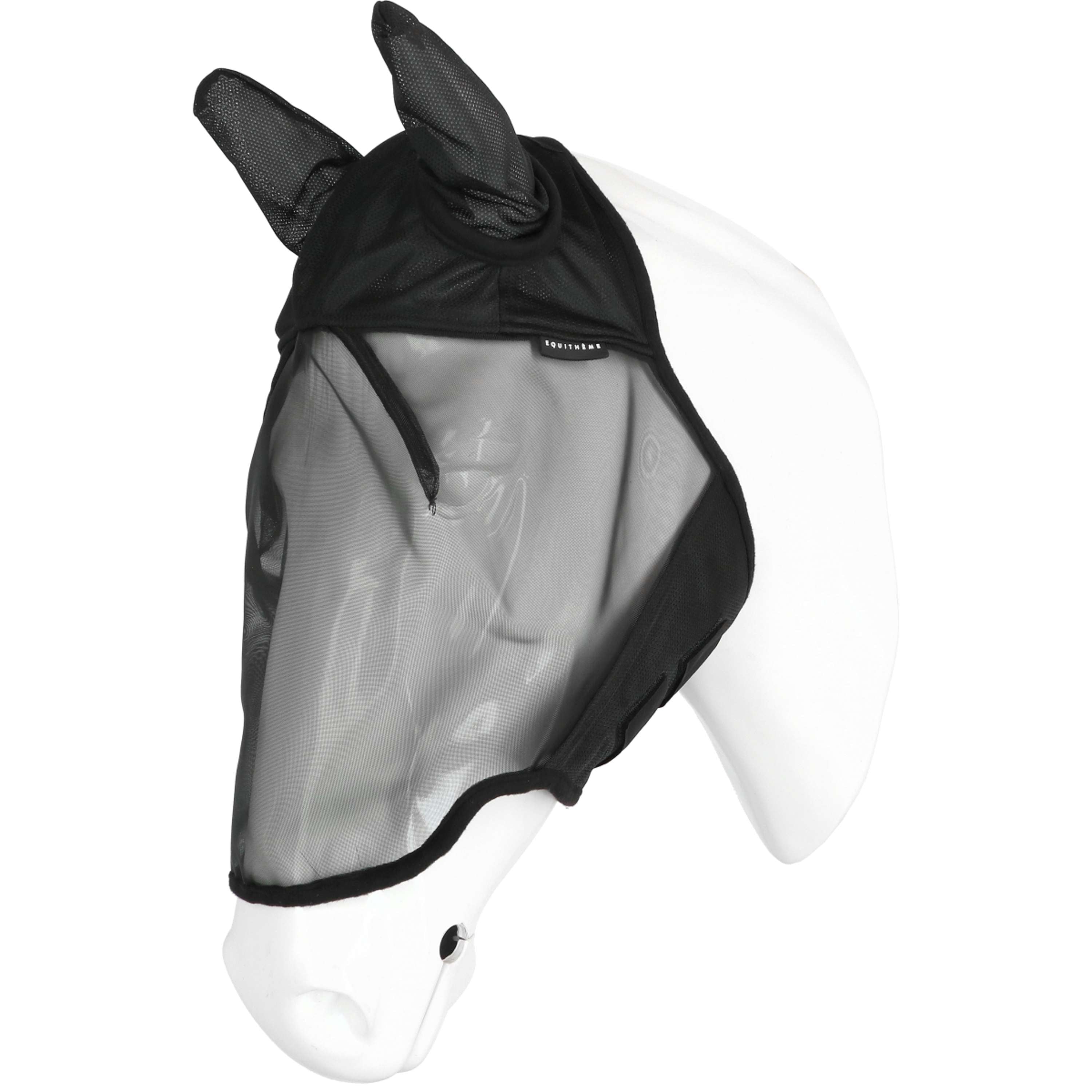 EQUITHÈME Vliegenmasker Anatomic met UV-Bescherming Zwart