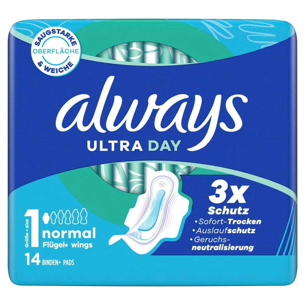 Always Ultra Binde<br>14 Stück, Normal mit Flügeln