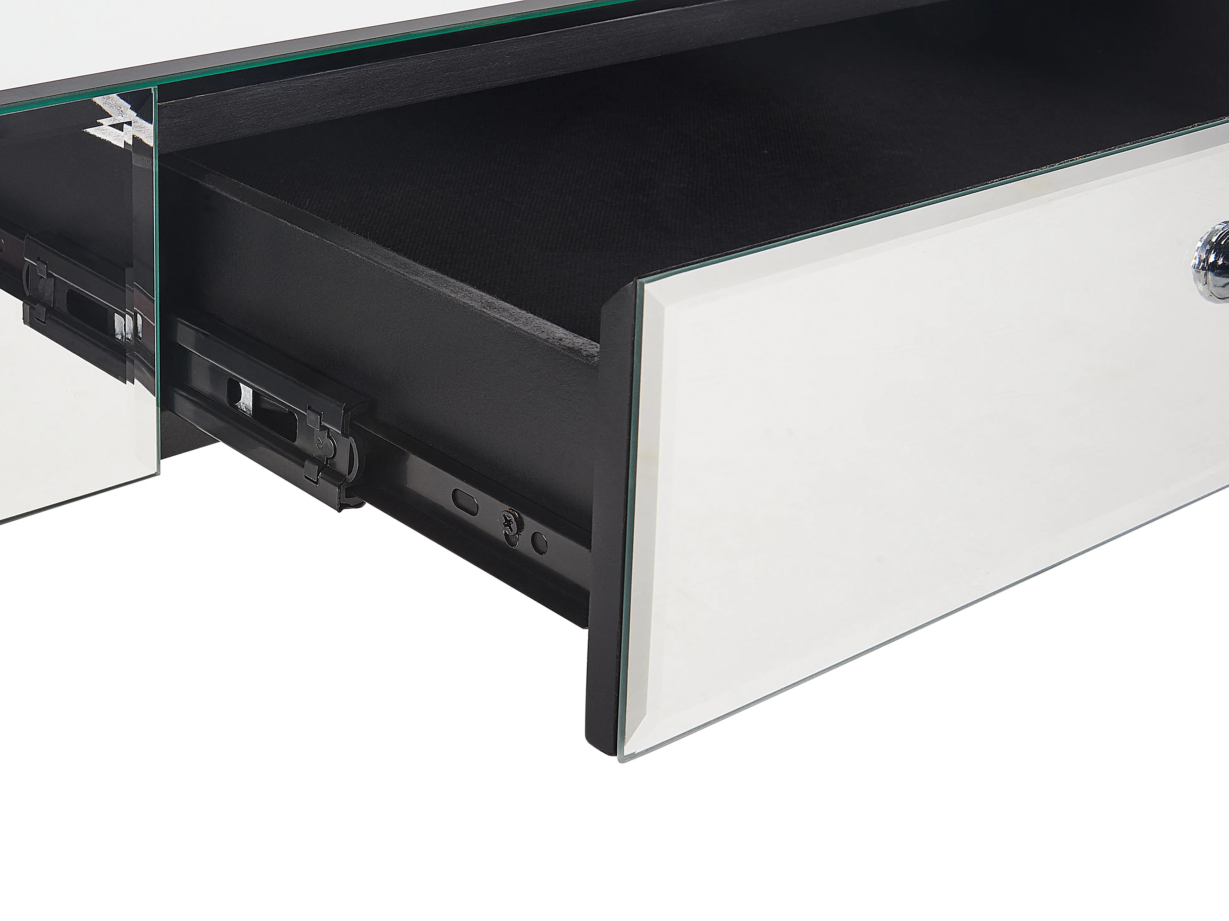 Salontafel NESLE Spiegelend zilver met opbergruimte