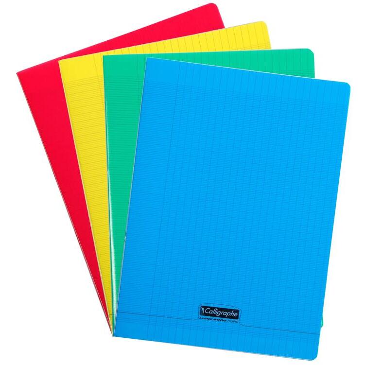 Cahier piqué 8000 POLYPRO A4 48 pages grands carreaux 90 g - Assortis