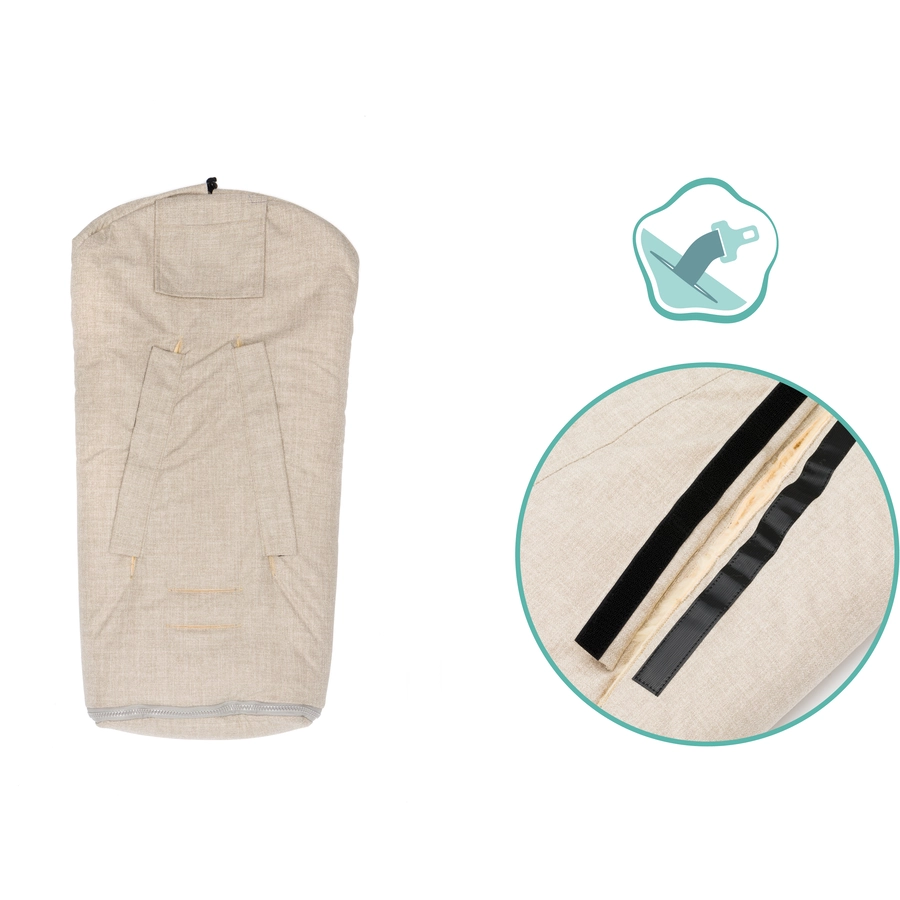 fillikid Winterfußsack Pamir für Babyschale Echtfell Sand Melange