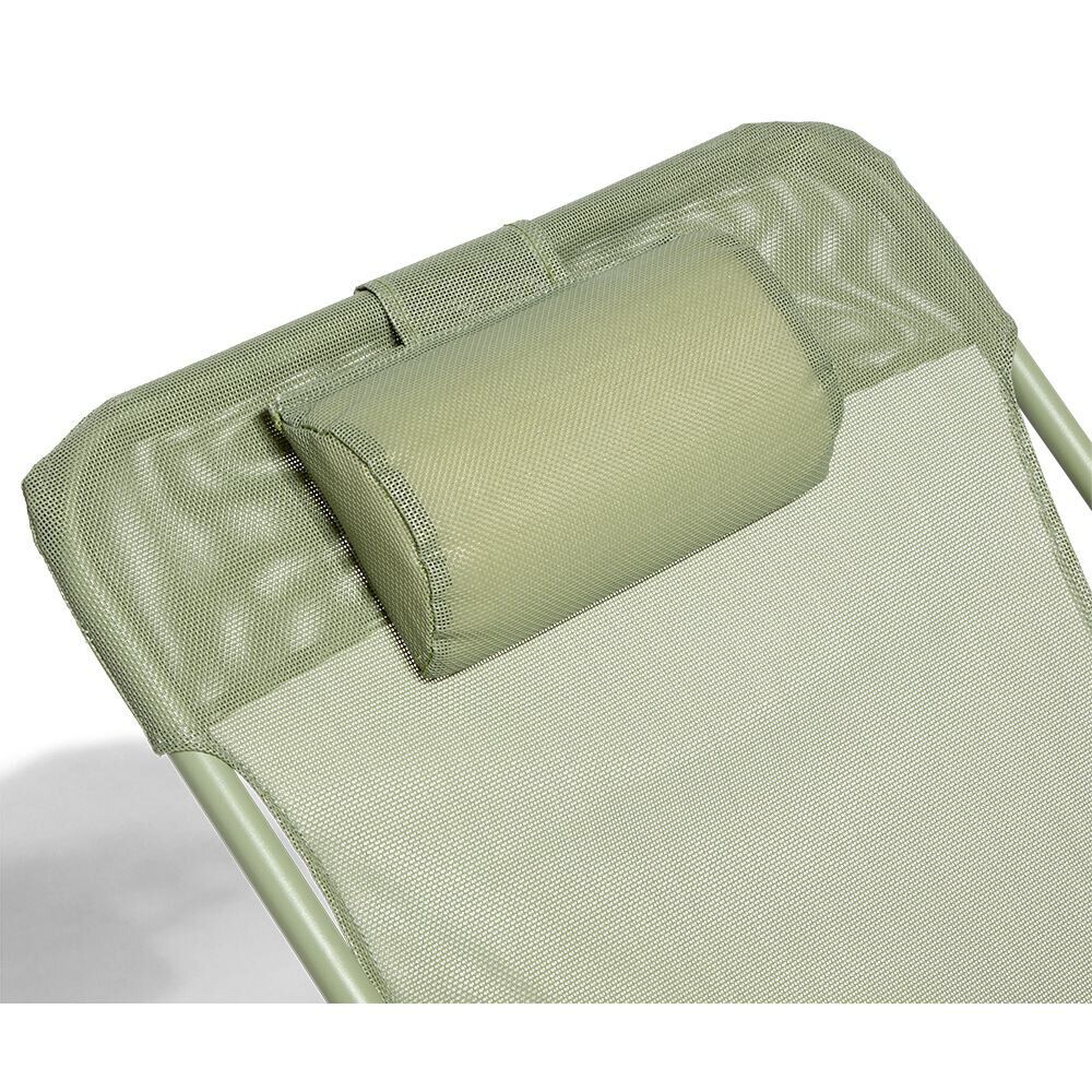 Chilienne Garden pliante avec têtière textilène vert 56x82xH76/90cm