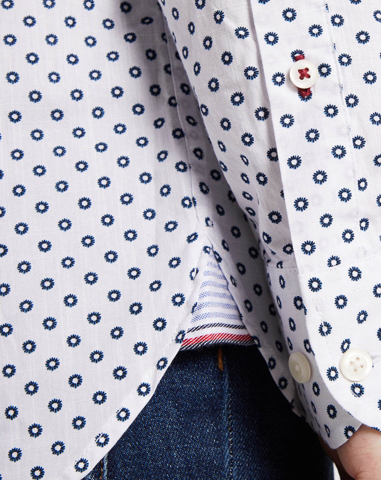 Tommy Hilfiger Chemise droite imprimée Floral bleu/blanc