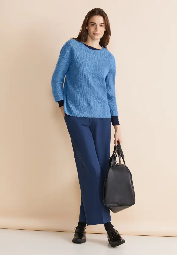 Melange Strickpullover - light spring blue melange