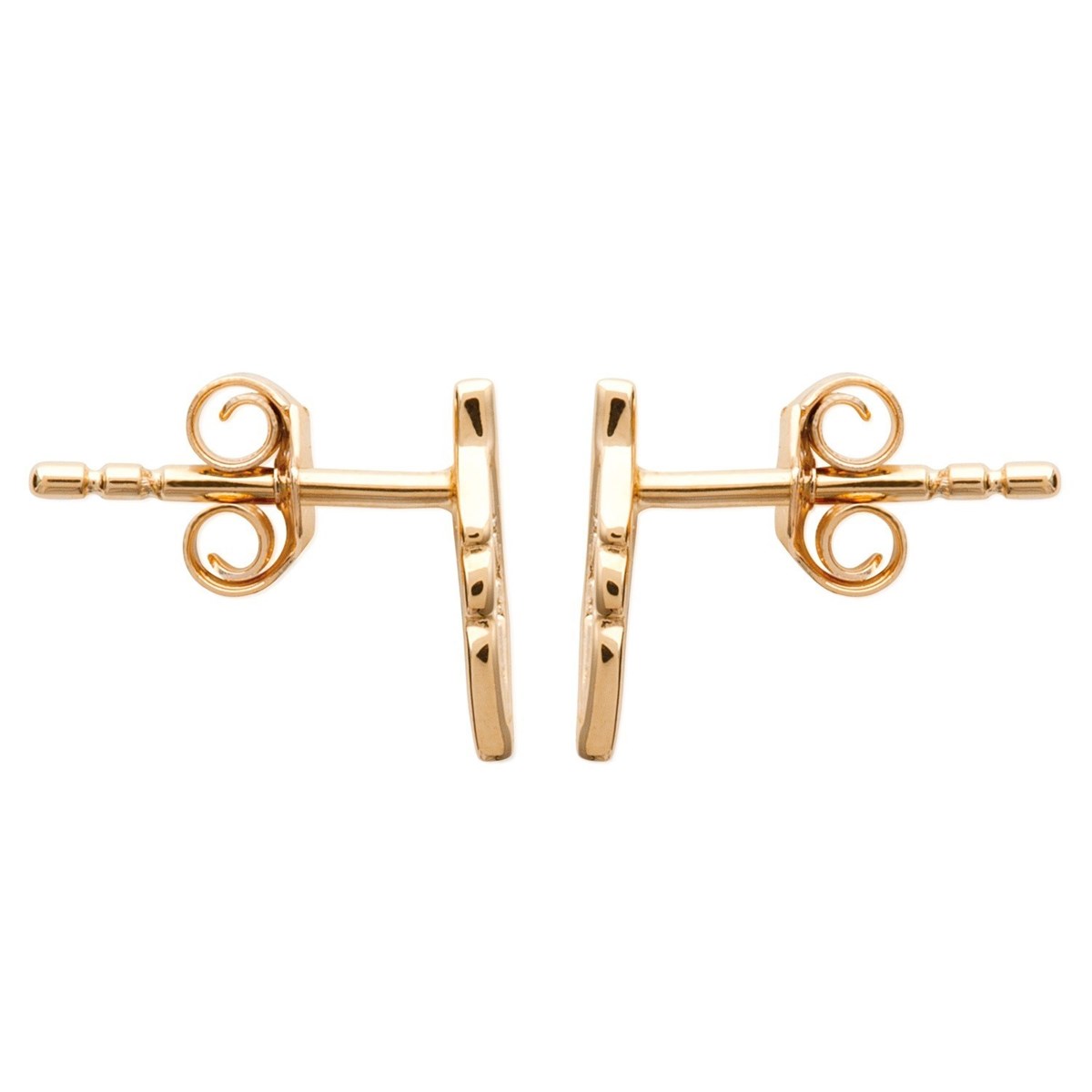 Boucles d'oreilles petite plume Plaqué OR 750 3 microns