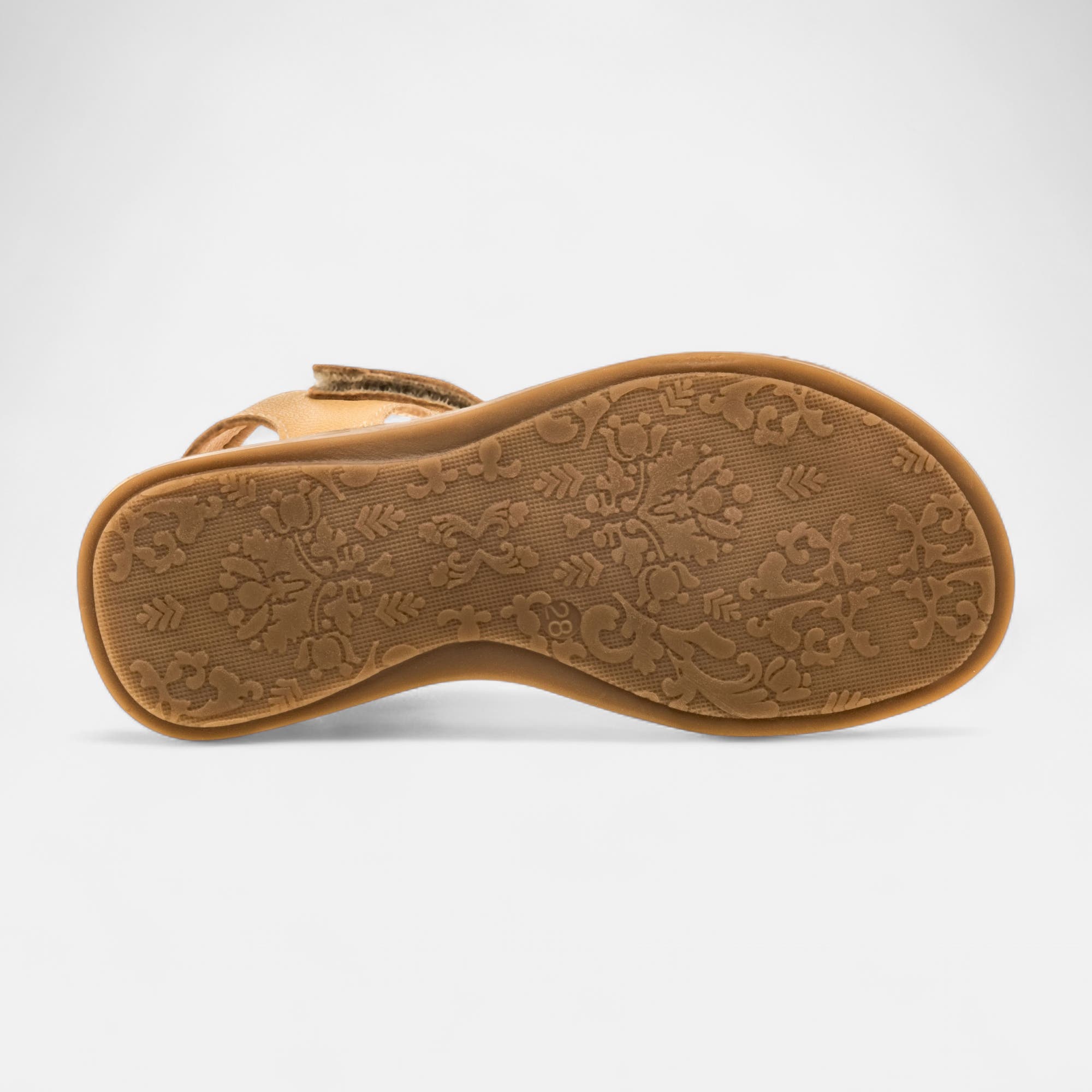 Nu-pieds Fille en cuir cognac