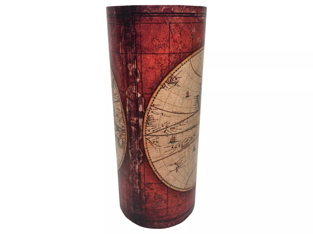 Porte-parapluie Porte-parpluies Mdf Canvas Rouge 54x23x23