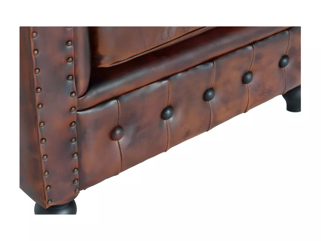 Fauteuil Chester en cuir Marrón.Giner y Colomer.72x86x96