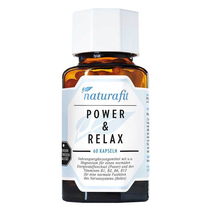 Naturafit Power & Relax Ashwagandha Rhodiola OPC Q10 BVitamin Magnesium Kps., 60 St