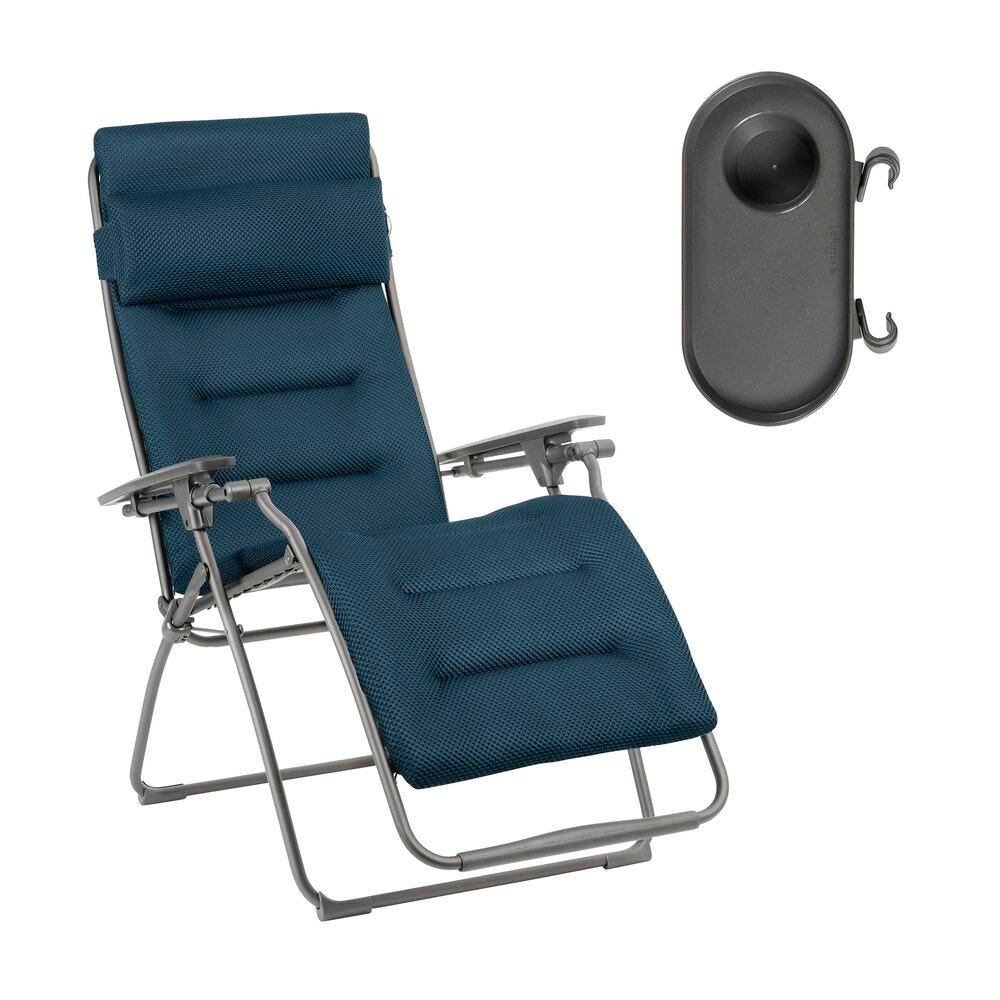 Set Relaxsessel und Getränkehalter Futura BeComfort® Bleu Encre