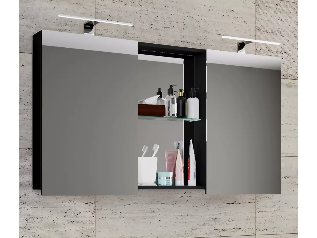 armoire de toilette miroir Budasi avec étagère