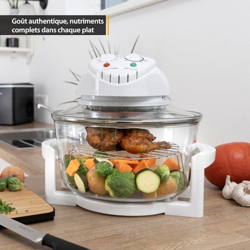 TZS First Austria Four halogène, 12 17L, Four à convection avec poignée 1400W, Minuteur 60, 240V, Blanc, Four combiné grill et thermostat 0 250°C : Cuisine et Maison