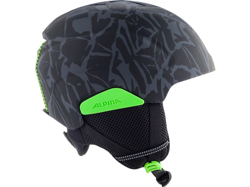 alpina Helm Pizi Black/Green Camo Matt Skihelm für Kinder