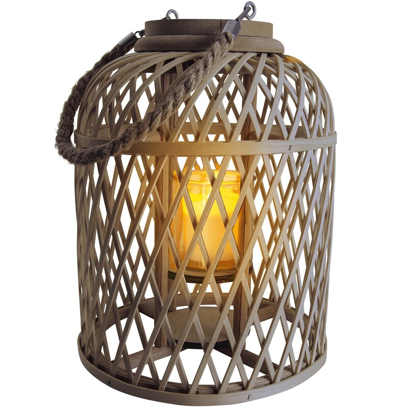 Näve Solar-Laterne Petrus, 23 cm, braun
