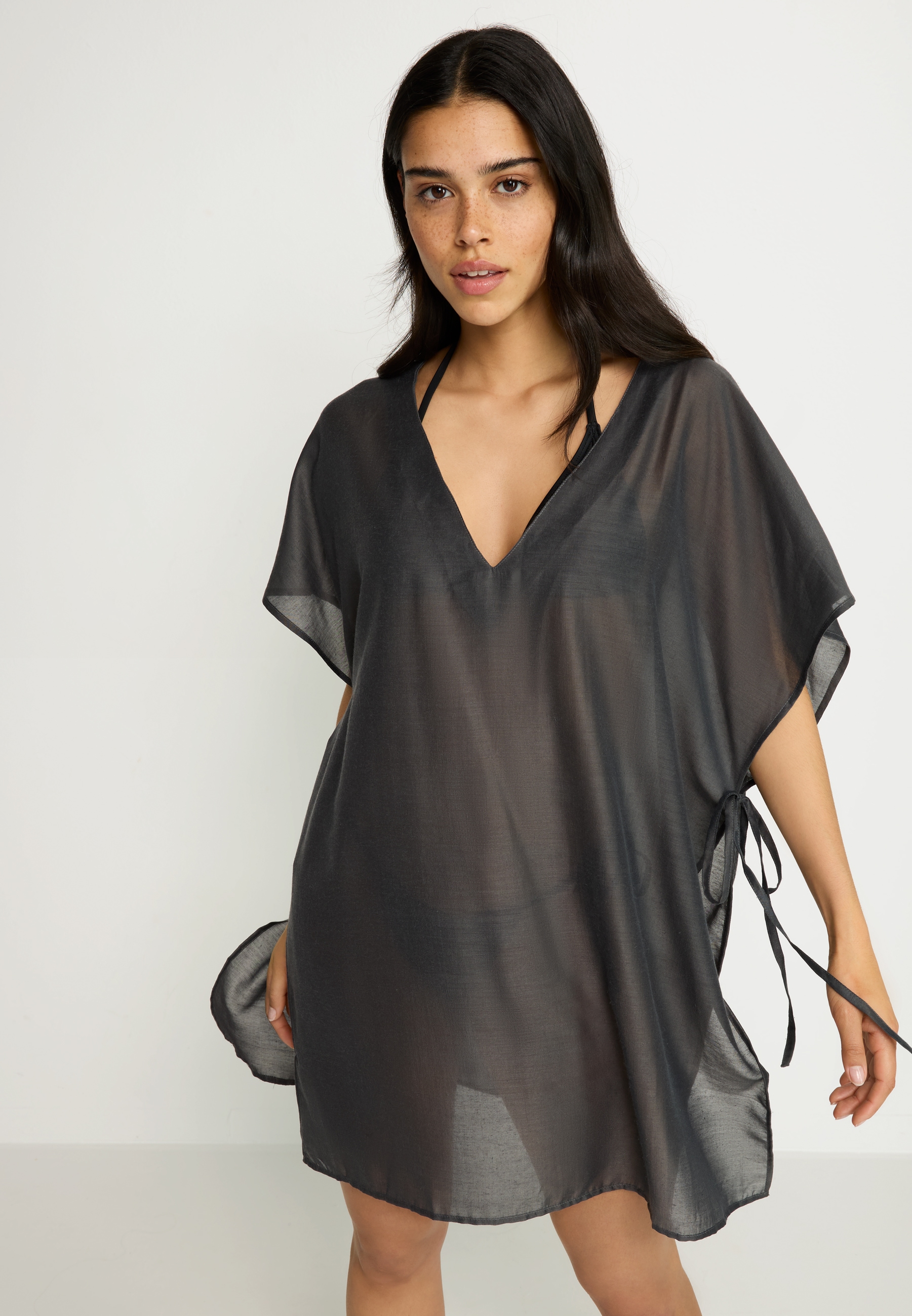 LSCN by LASCANA Chiffontunika , seitlich zum Knoten, transparente Strandtunika