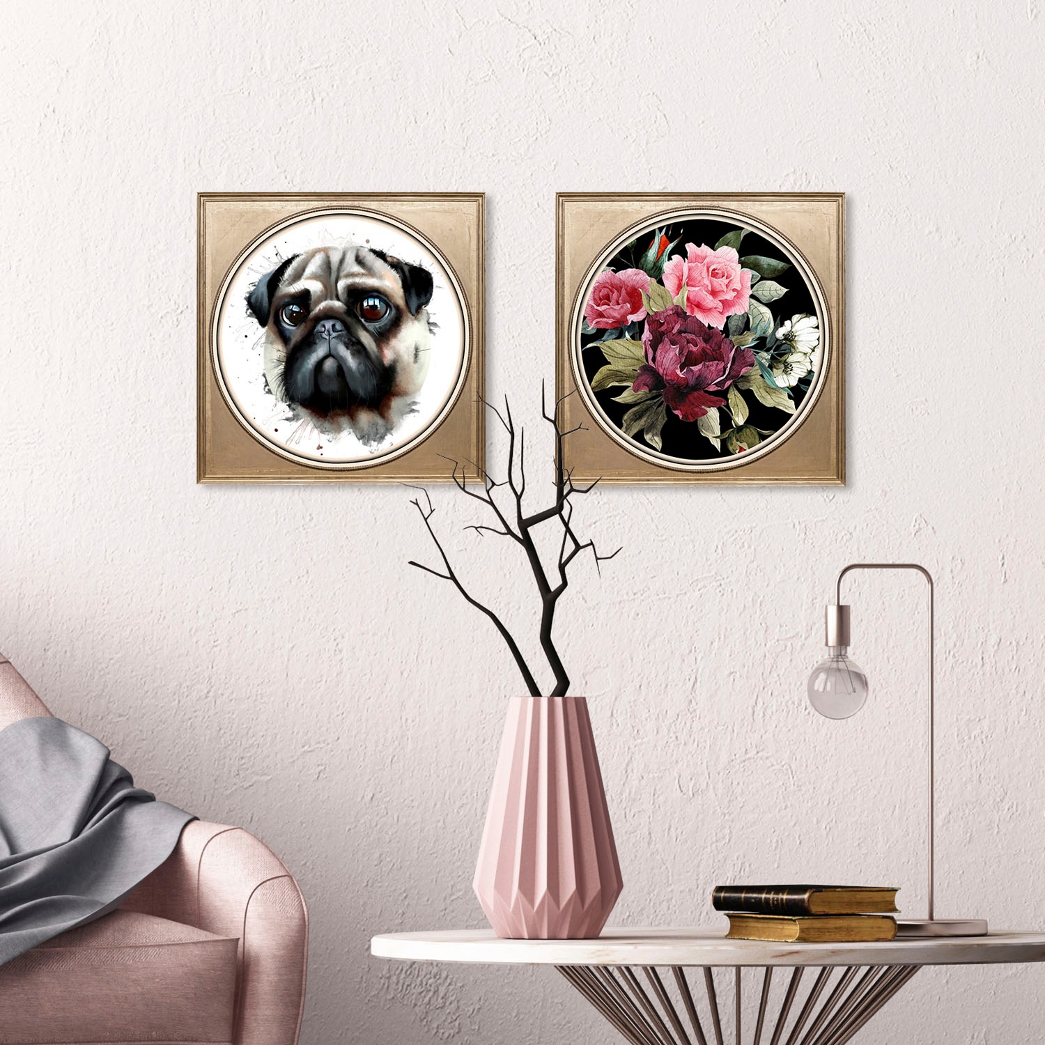 queence Acrylglasbild »Mops« Gemälde | Haustiere | Hund | Hunde | Hundebilder | Kunst Fine Art-Print in Galeriequalität