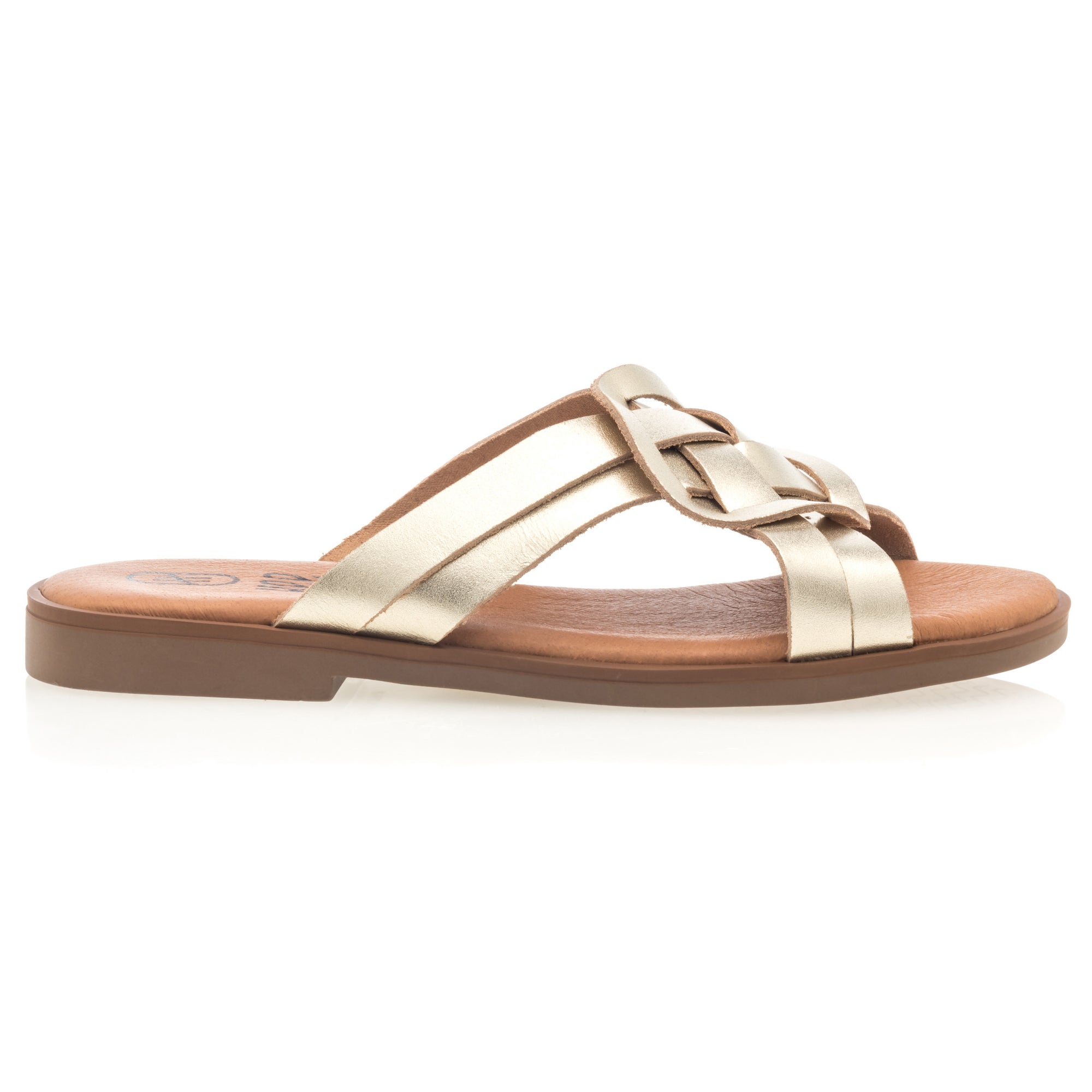 Mules Femme en cuir or