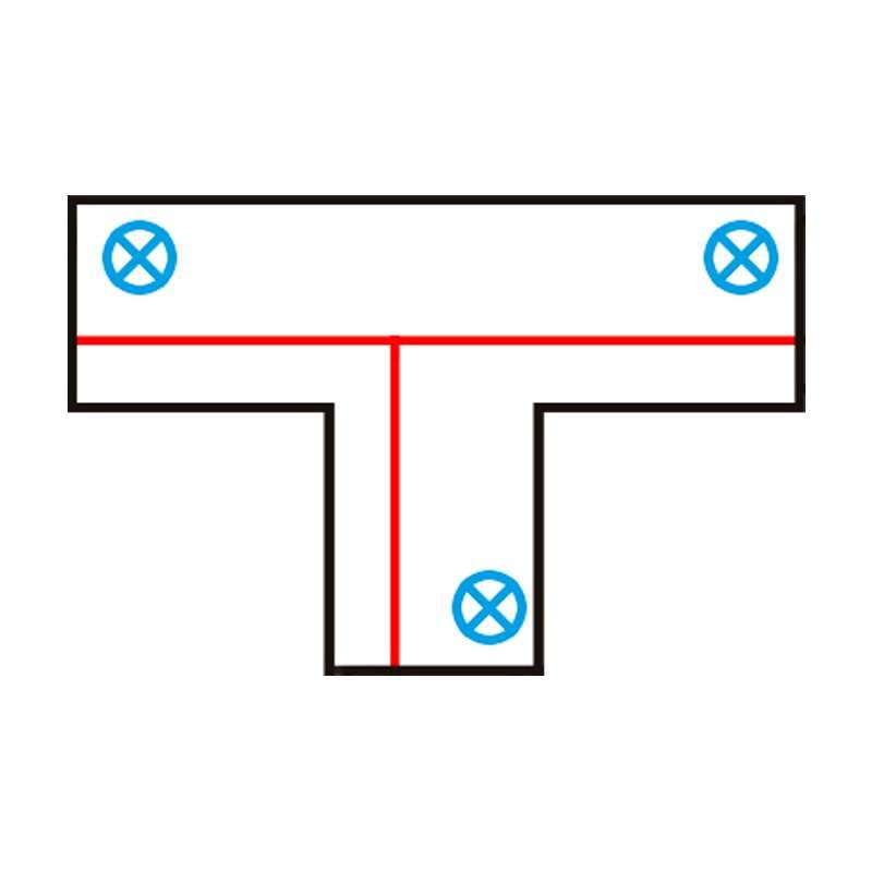 T-Koppelstuk voor 3-fase rail links O wit