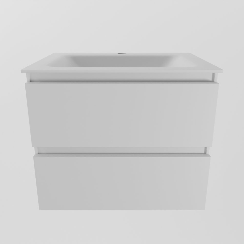 Mondiaz Aivy badmeubel 60cm talc met wastafel solid surface talc midden 1 kraangat en spiegel