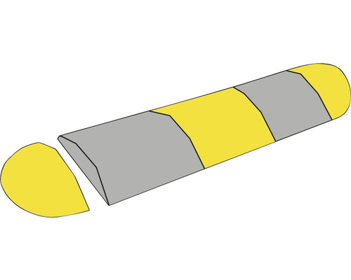 Eindstuk dwarsligger PVC geel H 75 mm