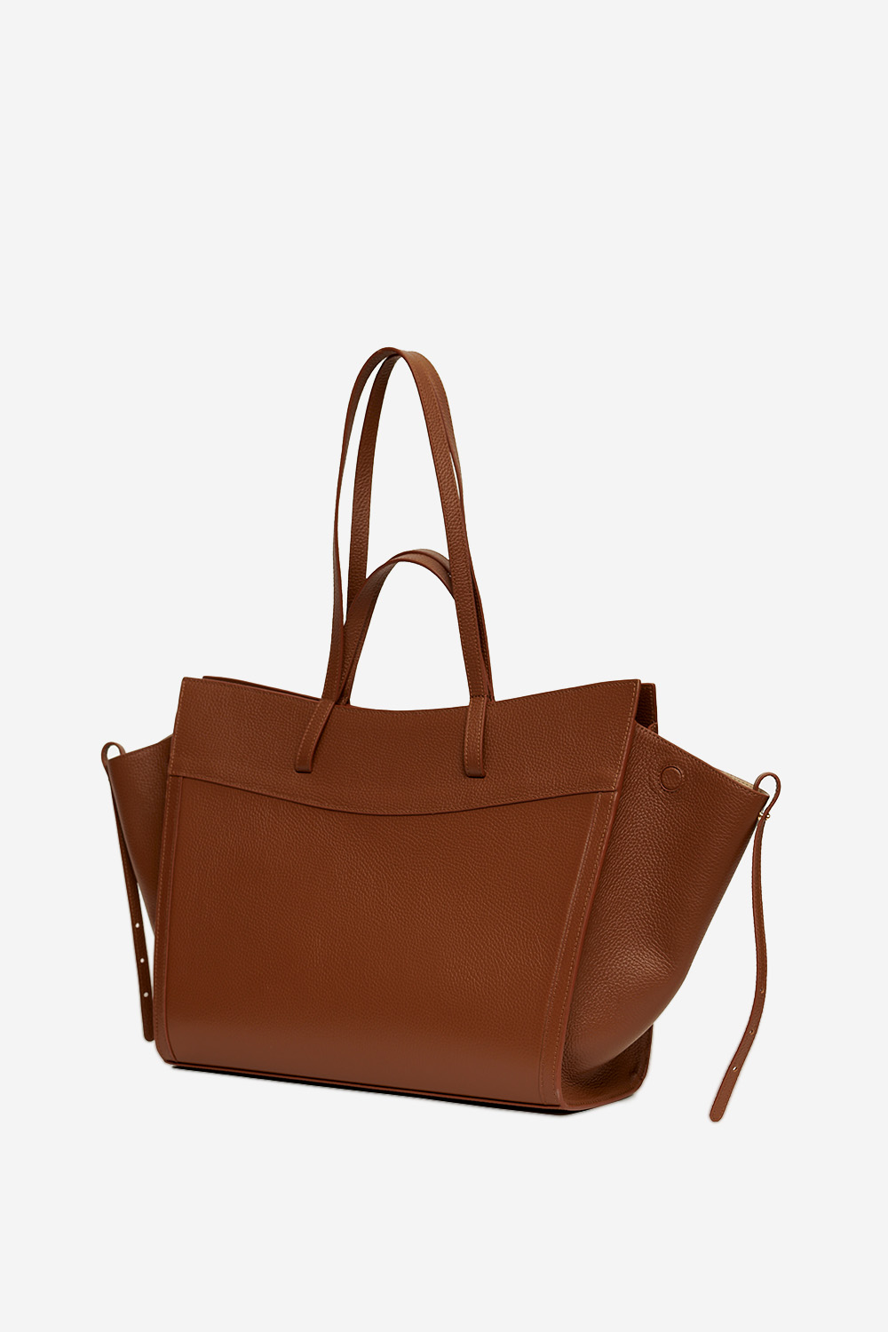 Shopping leather shoulder bag