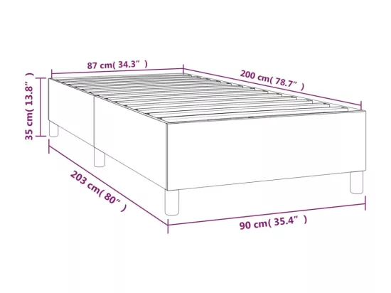 Sommier tapissier Crème 90x200 cm Similicuir